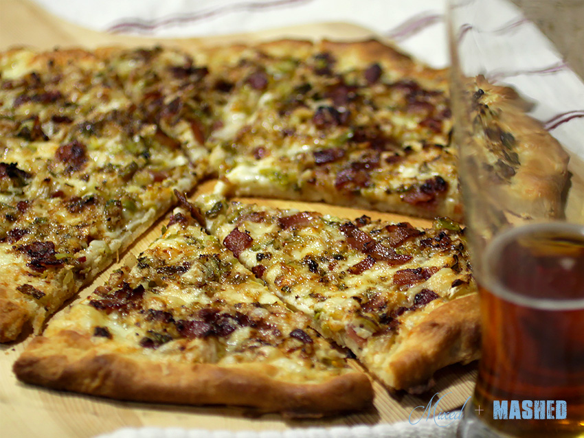 Brussels Sprout and Bacon Pizza